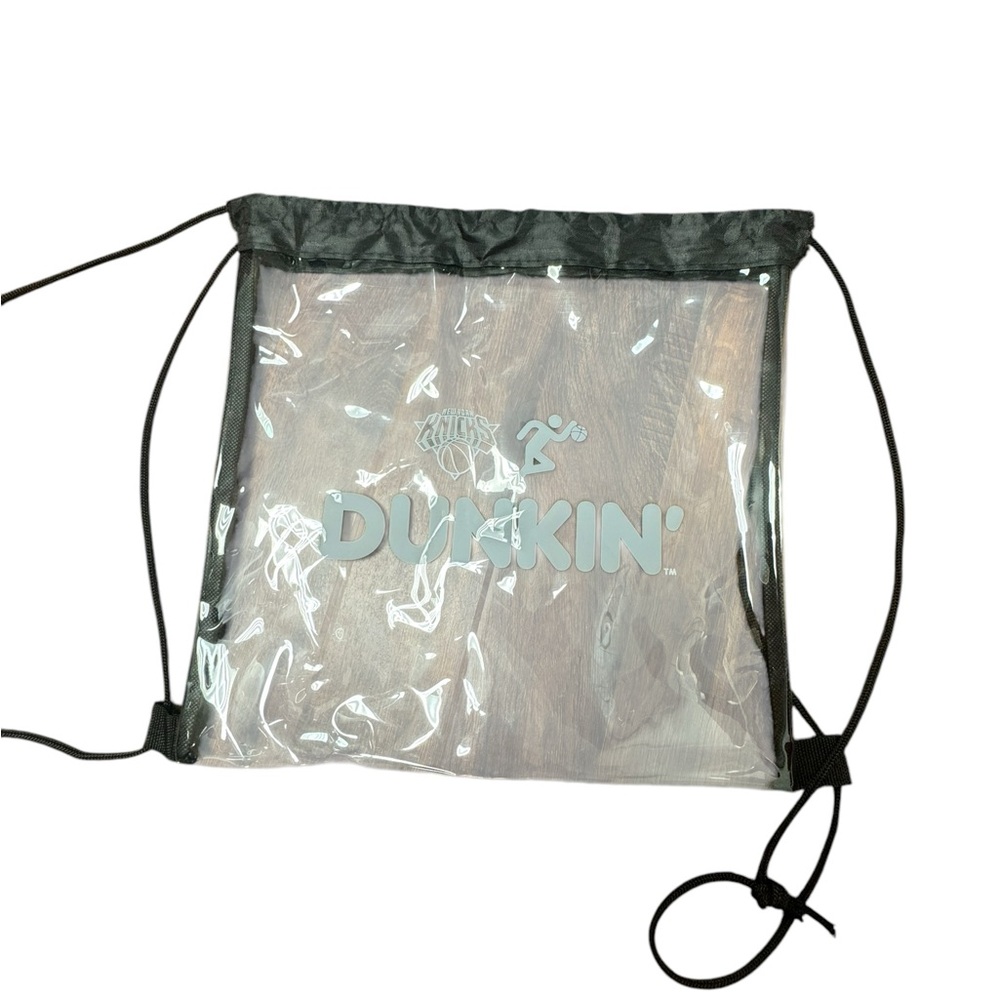 NY Knicks x Dunkin Vinyl Drawstring Tote. NEW